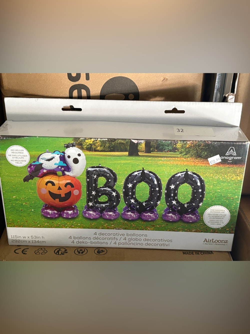 Halloween 'Boo' Decorative Balloon Set - Black, Purple & Orange